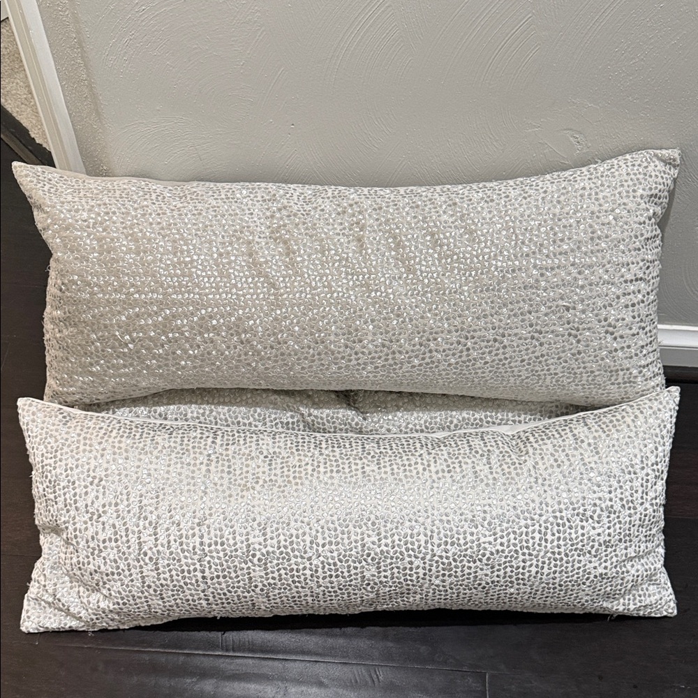 Elegant Textured Cream Pillows